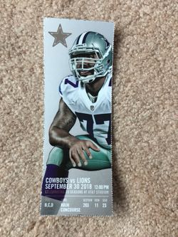 (1) Single Detroit Lions @ Dallas Cowboys Ticket sec 203