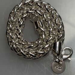 925 Silver Wheat Cut Bracelet 