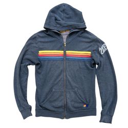 Aviator Nation 5 Stripe Full Zip Hoodie Size Medium Made In USA