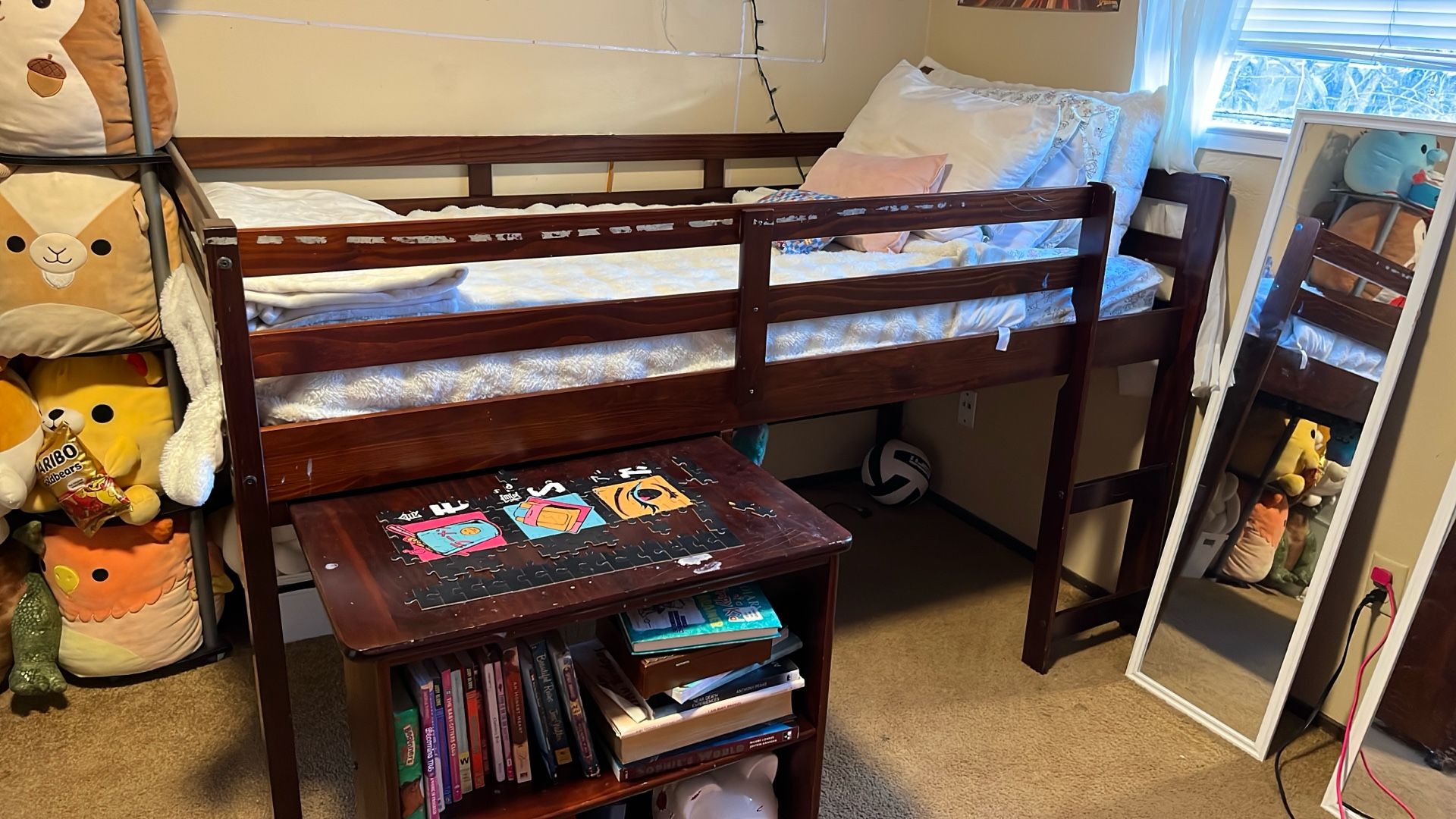 Loft Bed With Desk And Mattress