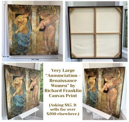 Very Large “Annunciation - Renaissance Women” by Richard Franklin Canvas Print