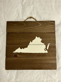 Handmade wood Virginia VA for lovers sign home decor gift painted state outline