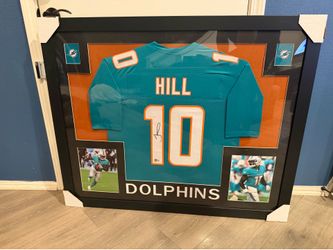 Tyreek Hill Signed Framed Miami Dolphins Jersey