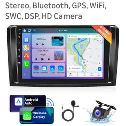 8 CORE 4G+64G Car Stereo Radio for Mercedes Benz ML GL ML350 GL320 X164 2005-2011 with Wireless CarPlay/Android Auto, 9" 1280 * 720P IPS Touch Screen 