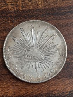 1896 México 🇲🇽 8 Real Silver Coin