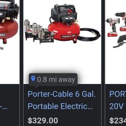 Porter Cable Brad Nail Set With Compressor