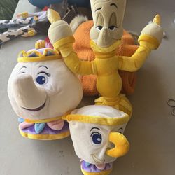 Lumiere Disney Beauty & the Beast Plush Disney Store 12" Candle stick Doll Toy plush ms pott and chip