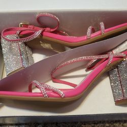 Hot Pink Rhinestone Heel