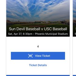 ASU USC Baseball tickets 