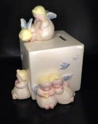 👼 Vintage Michael & Co. Charpente “Chubby Angel” Piggy Bank