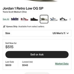 Jordan 1 Travis Scott Olive