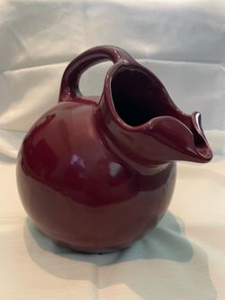 Shenango New Castle Pottery, Mid-Century Burgundy Ball Pitcher