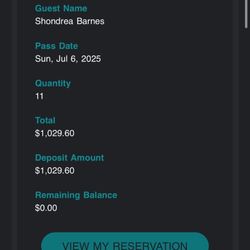 Great Wolf Tickets Water For (11) People 