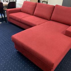 Red Sectional Sleeper Sofa With Storage, Made in Europe 