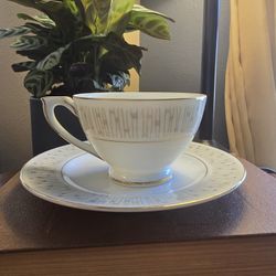 Mikado Malay Gold & Grey Cup And Saucer Set