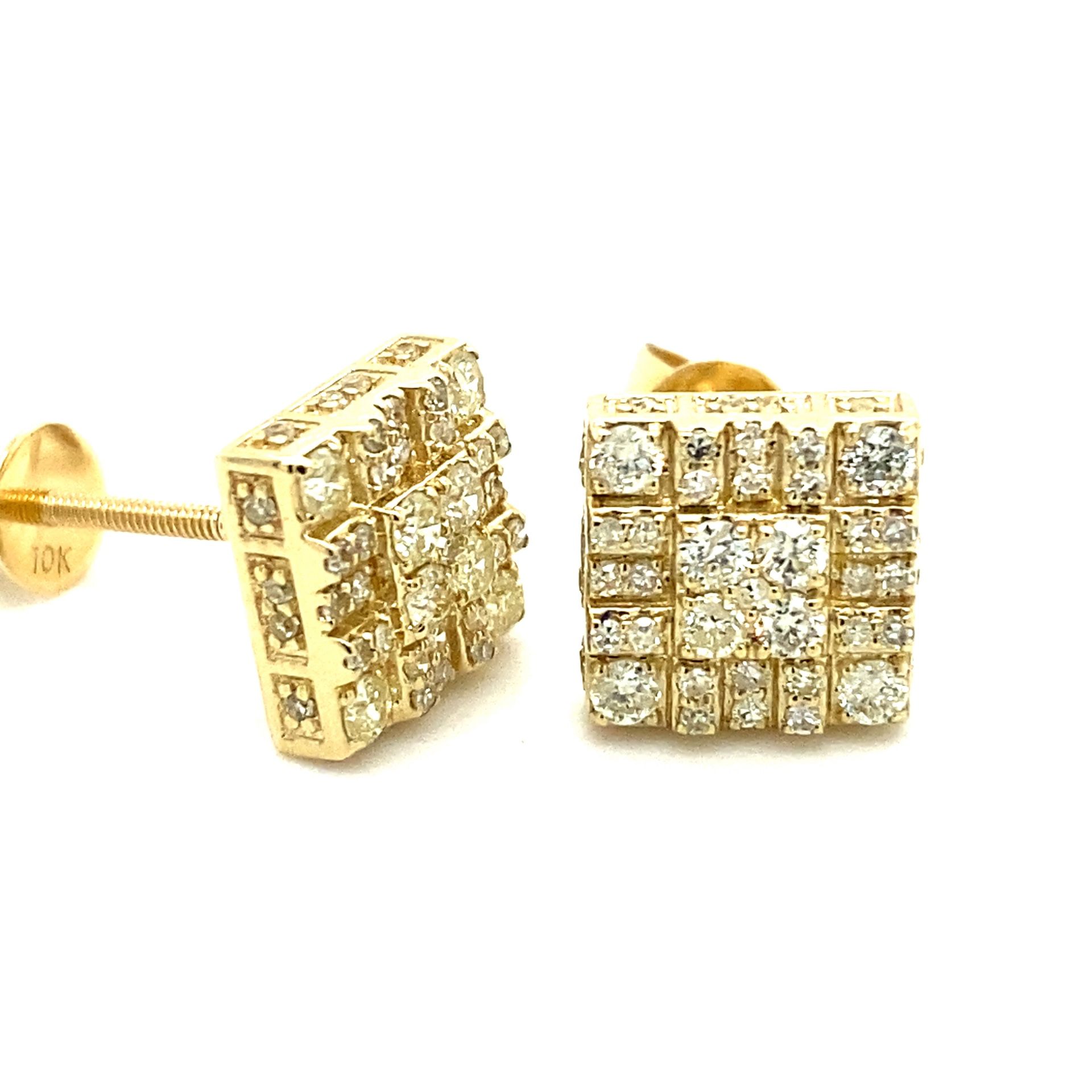 10k Gold Diamond Cluster Earrings .5ctw 133621 1