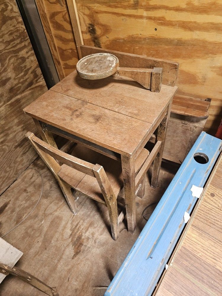 Antique school desk.