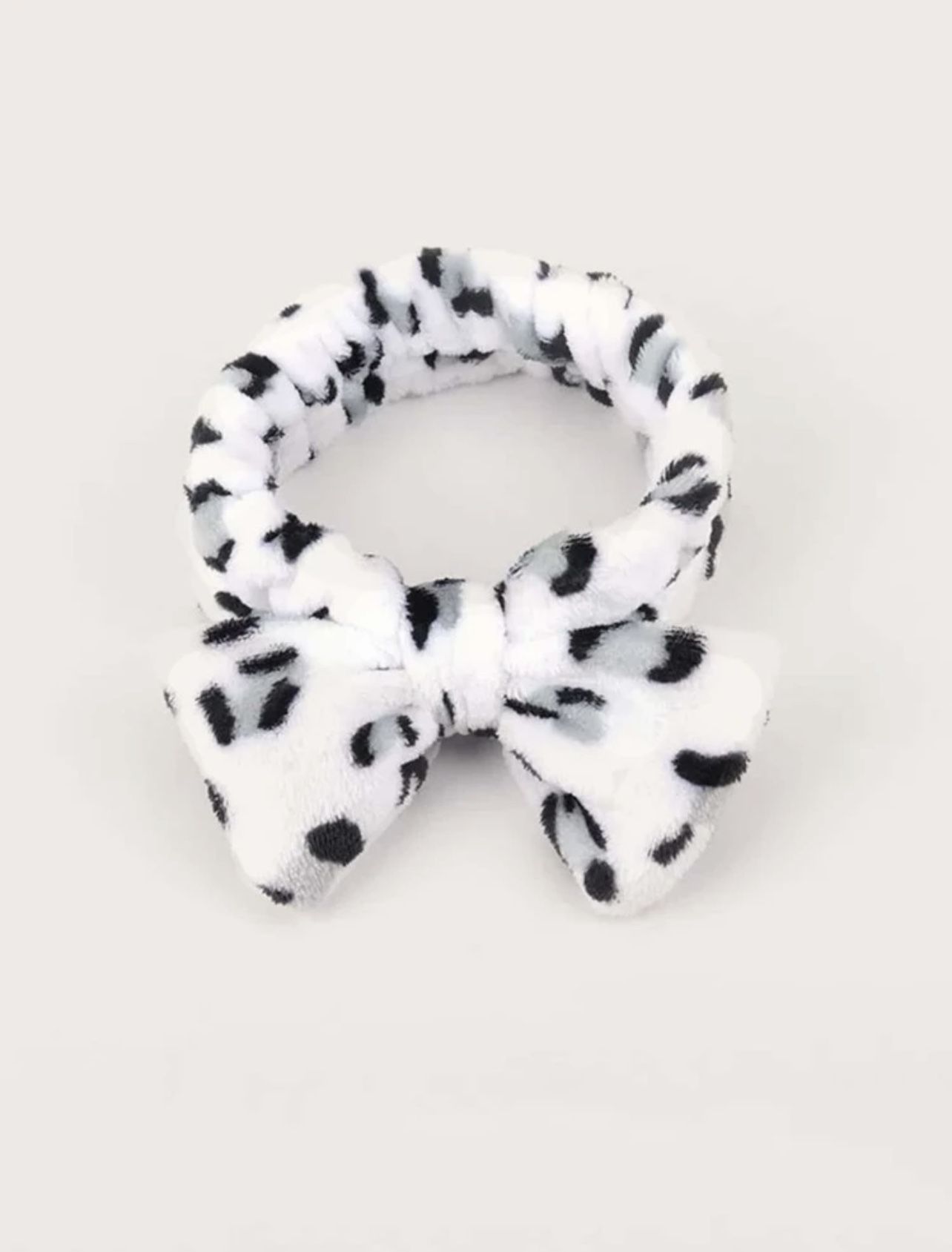 Bow Decor Coral Velvet Bath Headband for MakeUp, Facials or Spa Day *NEW*