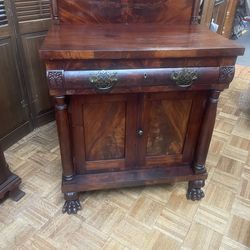 Antique 1800s empire claw foot cabinet buffet