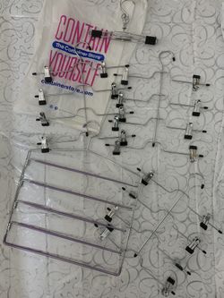 Hangers Metal - Container Store - 5 hangers - NEW - for skirts and pants- space savers