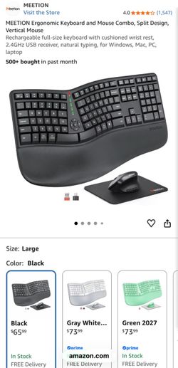 NEW Ergonomic Keyboard and Mouse Combo w/mousepad