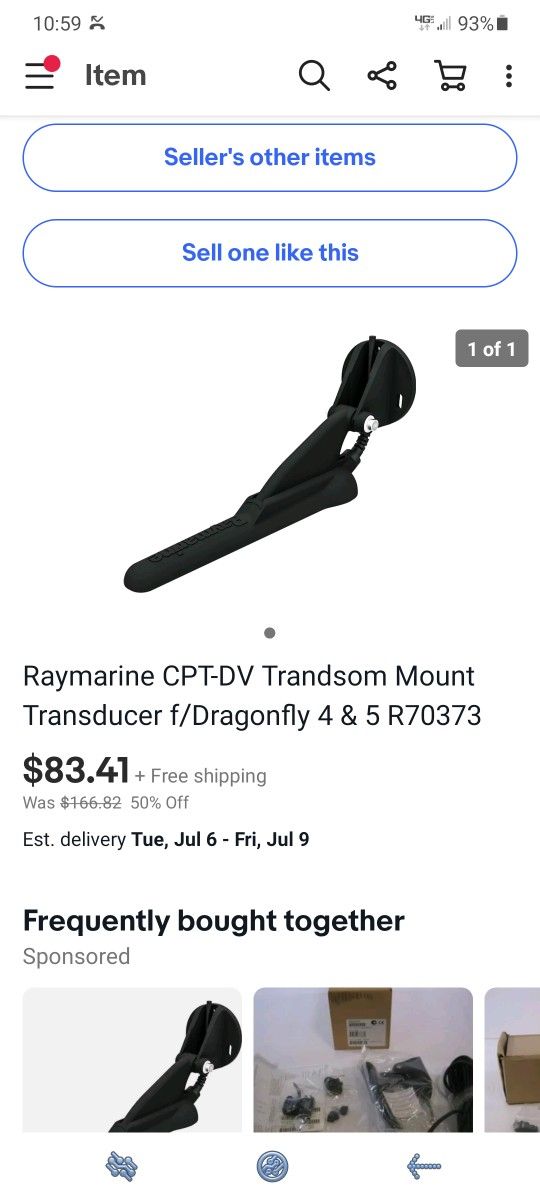 Raymarine CPT-DV Transducer NEW