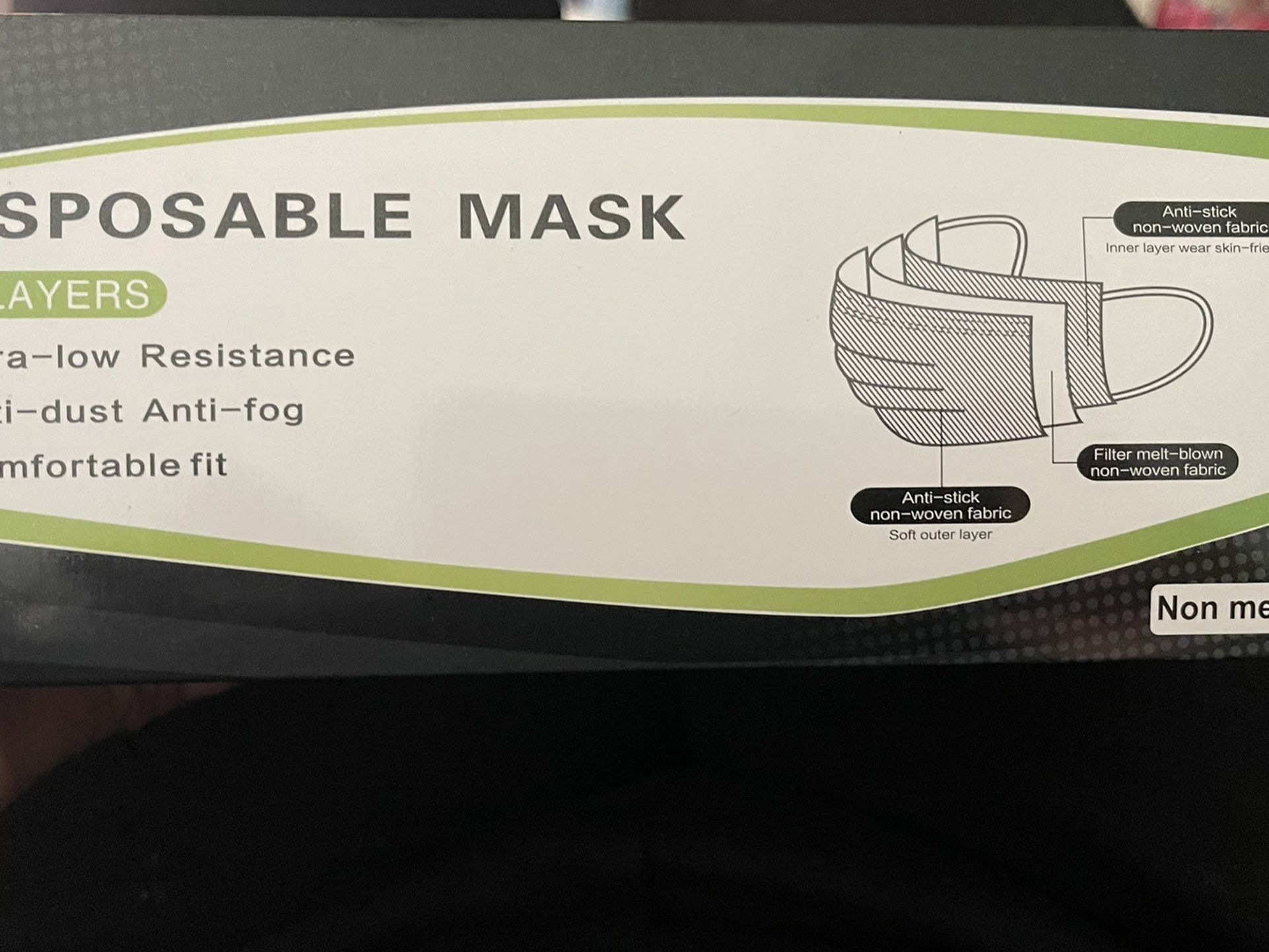 Face Mask 50 Ct Color Black