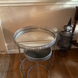 Antique Mirror Accent Tables 