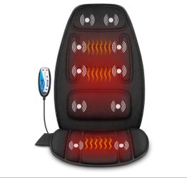 massage seat with 2 heat levels/asiento de masaje con 2 niveles de calor

