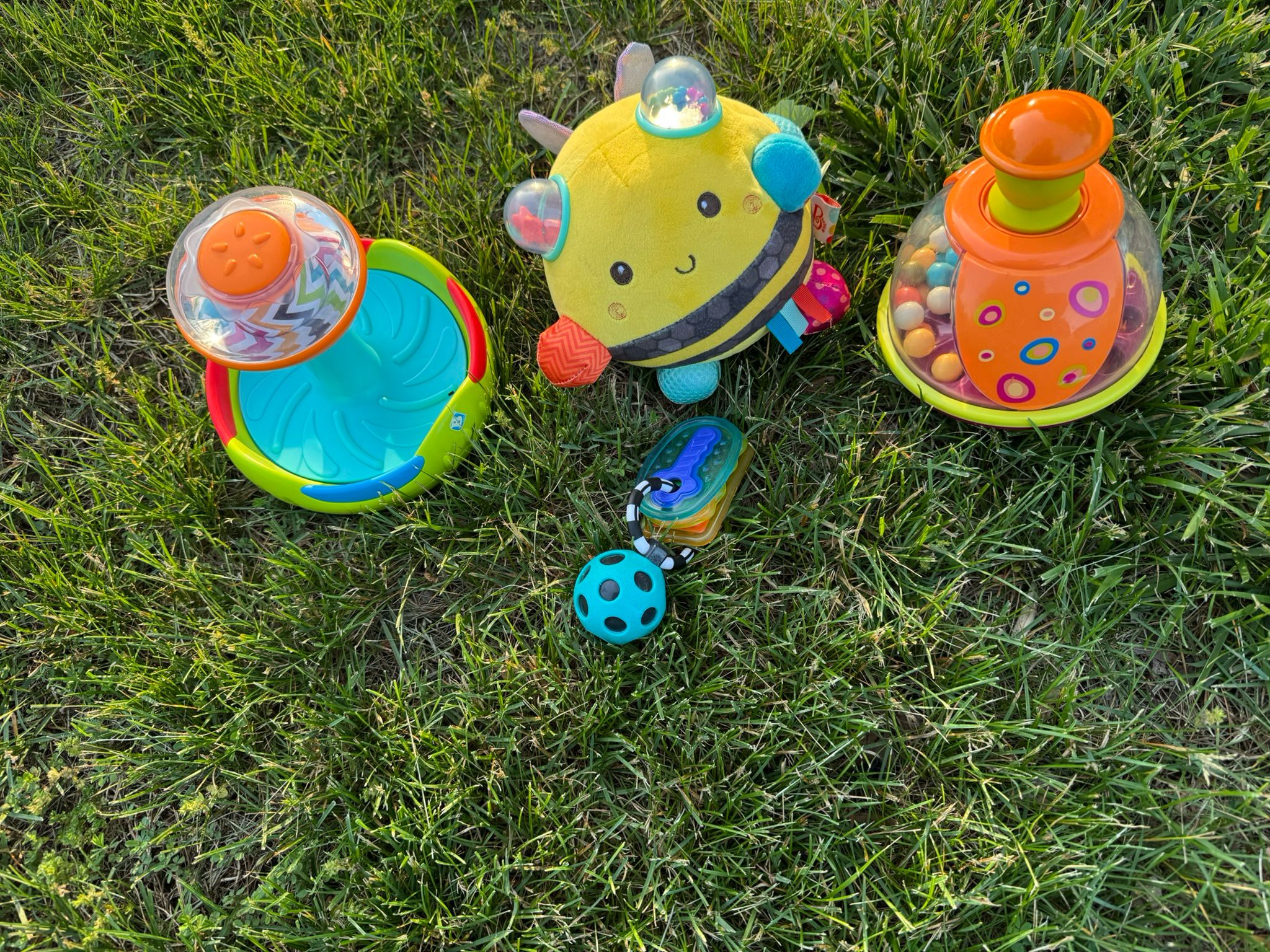 Toddler Toy Keys , Sensory Plush Bumble Bee, Lady Bug Popping Ball