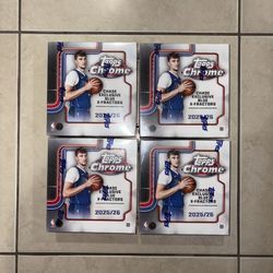 2025-26 Topps Chrome NBA Basketball Mega Box Cooper Flagg SEALED IN HAND Lot x4