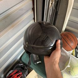 Black motorcycle helmet