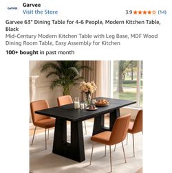 Over Stock Garvee 63" Black Dining Table
