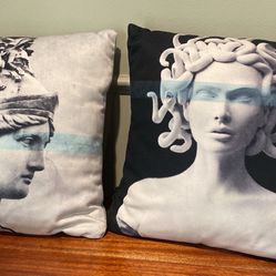 Couch throw pillows Athena Medusa