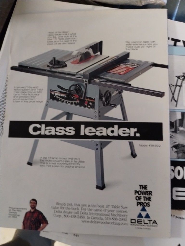 Delta Table Saw 10" Contractor's Saw II with 29" Precision Saw Guide Fence System
(Model 36-640)