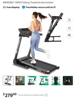 IMPREMEY TM101 Folding Treadmill with Inclines