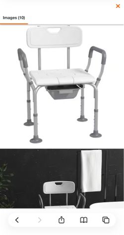 3-in-1 Shower Chair for Seniors and Disabled in White