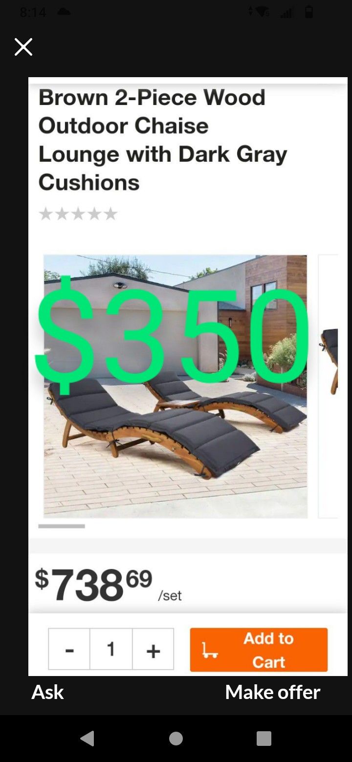 350$ Patio Furniture Set Outdoor Patio Furniture Lounge Chairs