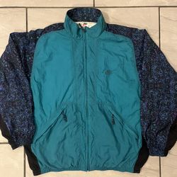 Nike Vintage 90s Wmns Sz Large Full Zip Turquoise Windbreaker Lined