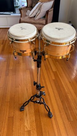 Latin Percussion (LP) Matador Wood Bongos with Adjustable Stand