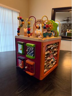Wooden Activity Cube Baby Toddler Toy - Bead Maze Learning Center