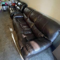 Leather Sofa Couch 5 Seater