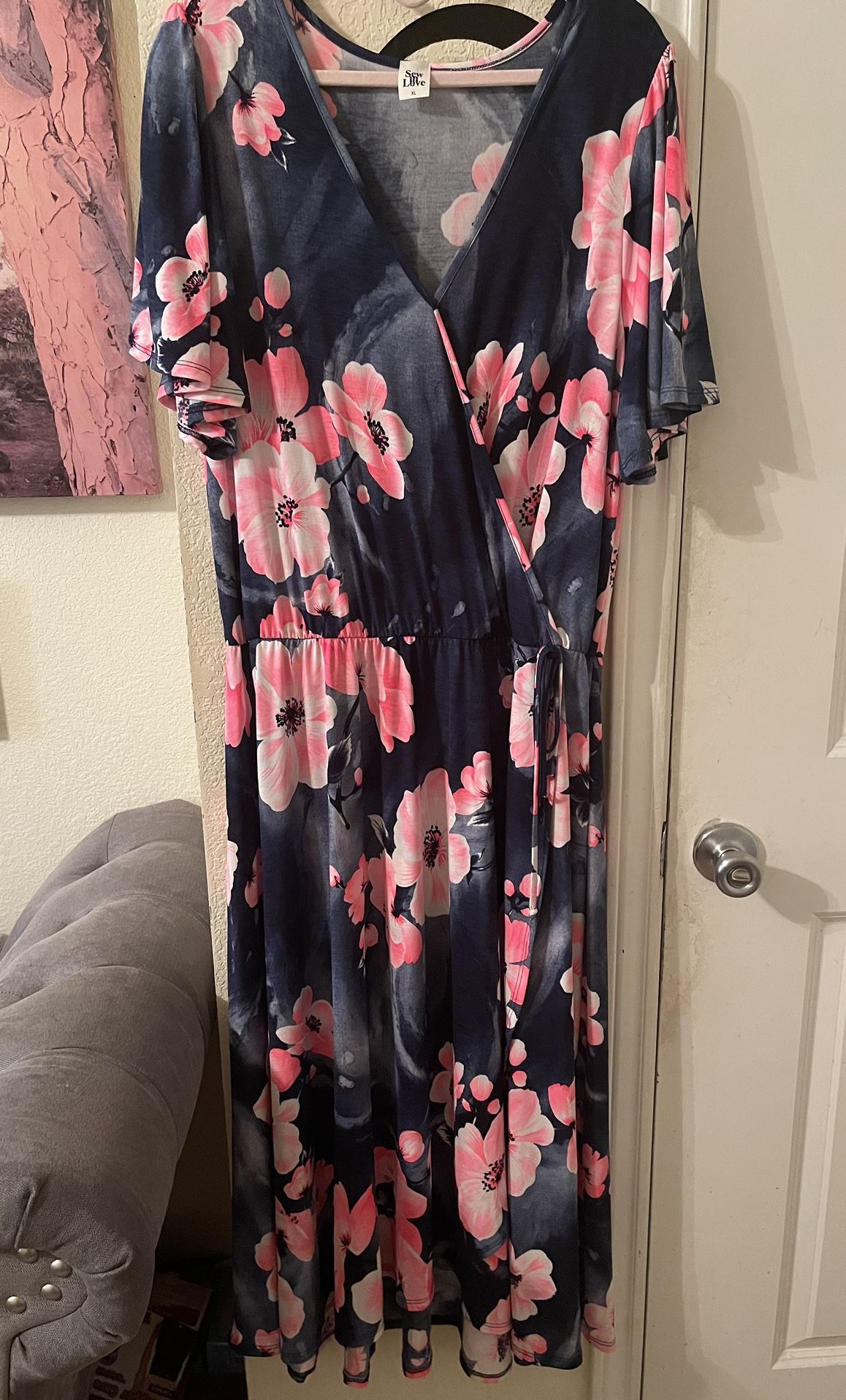 Plus Size Sew In Love Womens dress blue/pink size XL pre-owned