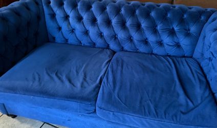 Blue Velvet Chesterfield Tufted Sofa
