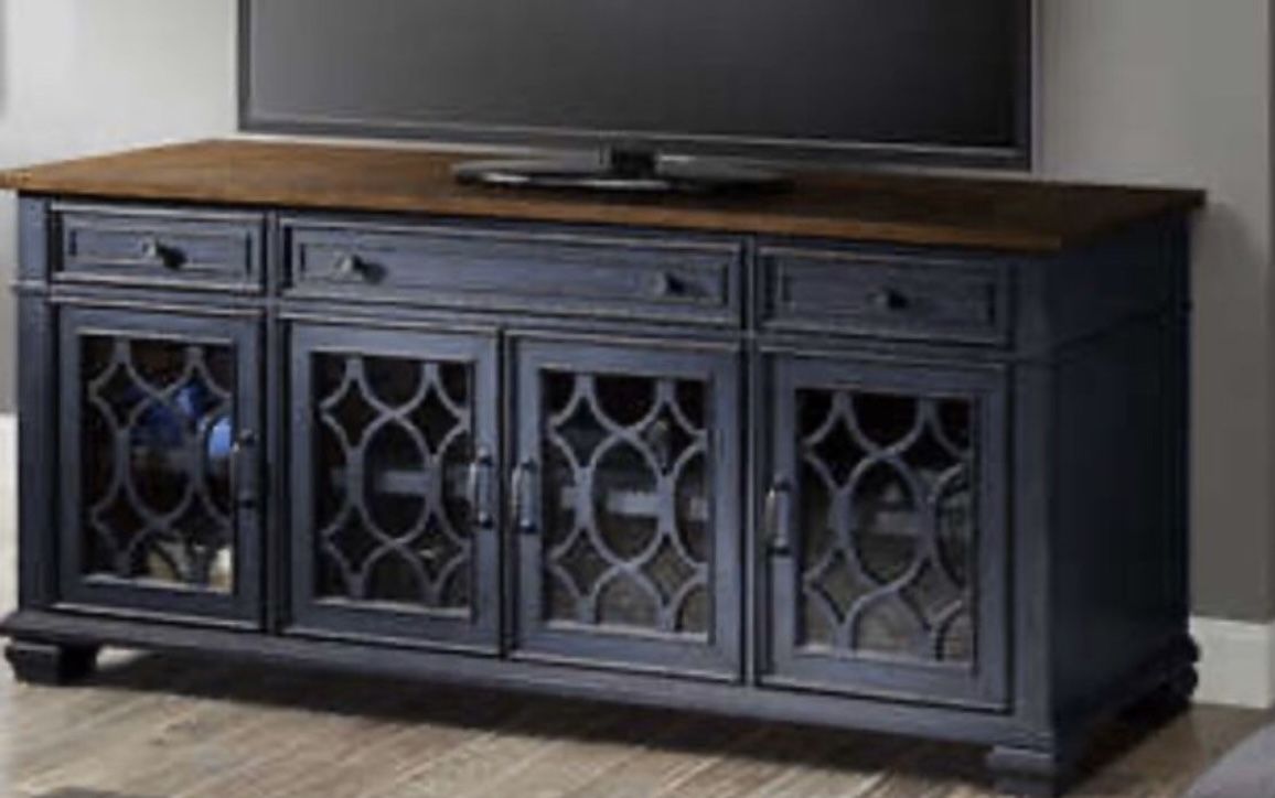 *FLOOR MODEL* Bayside Furnishings Corbin 68" Accent Cabinet Blue