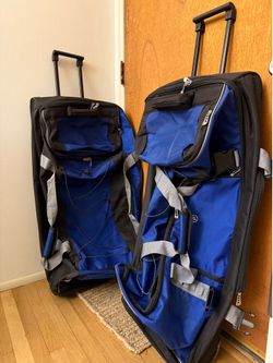 Rockland Drop Bottom Rolling Duffel Bag, Navy, 40-Inch