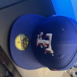 Pink Brim Texas Rangers Hat