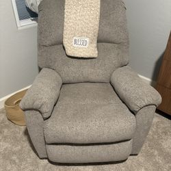 Gray rocking recliner 