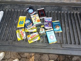 Baseball cards and basketball cards