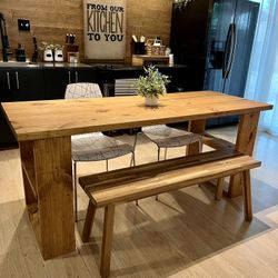 Dining Table with Chairs & Bench.